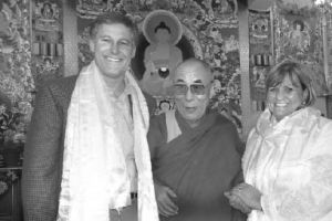 (L-R) Jay and Trudi Inslee meet with the Dalai Lama in India. The couple was traveling as part of a congressional energy delegation that visited India and Great Britain last month.