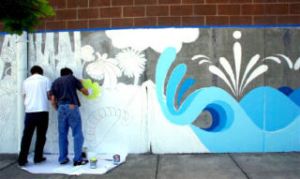 Teens add detail to the colorful
