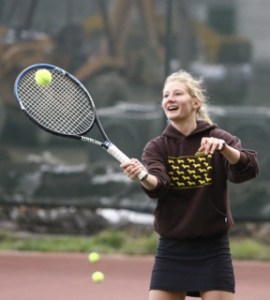 Senior co-captain Becky Gottlieb is part of a small group of returning Bainbridge tennis players.