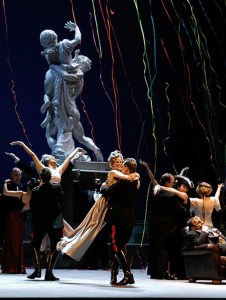 All is festive and fun in the first scene of Seattle Opera’s 'Rigoletto.' Opera aficionado Norm Hollingshead will present a preview of the Seattle Opera’s production of “Rigoletto” on Saturday