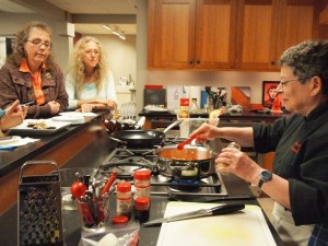 Roberta S. Lang cooks for a crowd at Schmidt's Home Appliance store.