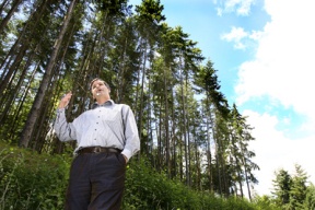 Carl Florea is looking at a wooded property on New Brooklyn for housing options.