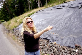 Seaborn Road resident Stephanie Ross discusses the city’s attempts to halt erosion