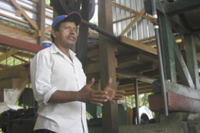 Santo Lopez at the Ometepe coffee cooperative.