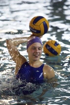 Spartan Anne Scott warms up.