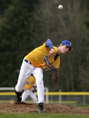 The Spartans’ Tal Glass takes on Prep hitters in the first inning Wednesday.