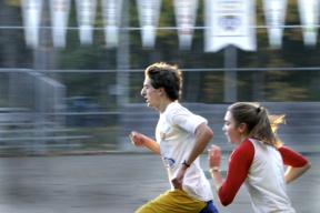 Bevan Taylor and Emily Farrar run at practice at Phelps Field Oct. 31. The two competed at the 3A state cross-country meet laat Saturday at Pasco.