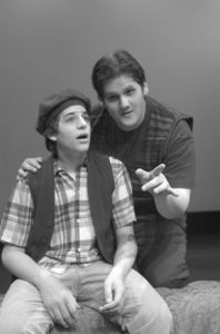 Jake Mallove (left) and Justin Lynn portray the comical brothers Jerome.