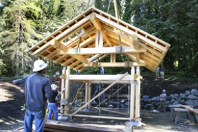 Hundreds of man hours donated by master carpenters of the non-profit Timber Framers Guild came to conclusion Friday