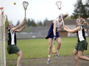 Colbi Brawner scores against Forest Ridge at Wednesday’s game. The Spartans defeated the Ravens 16-10.