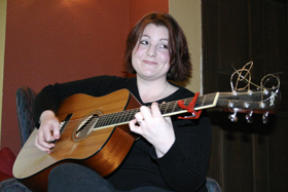 Holly Figueroa during a spontaneous rehearsal at her south Bainbridge home.