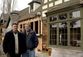 Restoration of the historic Olson mansion overlooking Lynwood Center is under way. Builder Bill Nelson (below