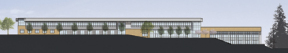 North elevation of the new Bainbridge High School wing.