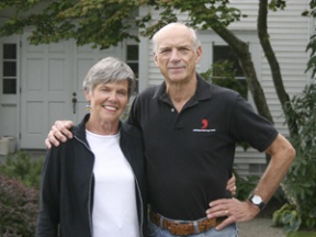 Don and Lynnea Mayer in front of Eagle Harbor Congregational Church