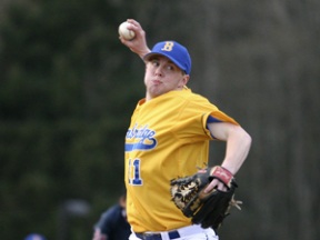 Zach Peach pitches in recent action against Seattle Prep.