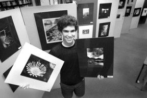 Bainbridge High School senior Jonathan Hallet won two awards for his photo entries. The statewide display is now on display at the high school library.