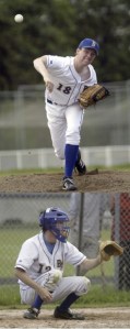 Jordan Schager (top) and Ranger Sciacca have been mainstays of this year’s Spartan varsity baseball team.