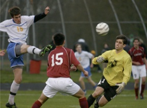 Francis Waplinger shoots on the Lakeside goalie.