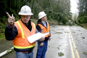 Puget Sound Energy field engineer Terry Galbreath (above
