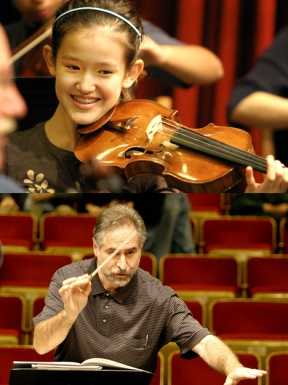 Twelve-year-old violinist Marie’ Rossano  (above) is the youngest player in the Bainbridge Symphony Orchestra