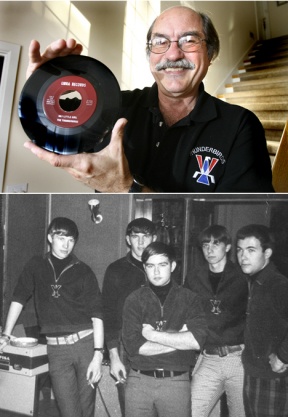 Rock and roller Carl Adams (top) has returned to his youthful roots to reunite the Thunderbirds (below)