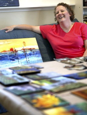 From a light-filled studio atop her garage
