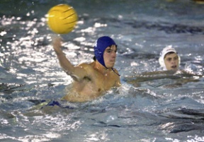 Bainbridge High School’s  Tamas Torok scores against Newport High School early in Friday’s varsity water polo game at Bainbridge Aquatic Center. Newport beat Bainbridge 17-10.