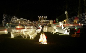 The Callaham family Christmas light display on the east side of Highway 305 near Seabold dazzles passing motorists each year. Camera bugs take note: this artful image by Review staff photographer Jesse Beals was shot at ISO 200