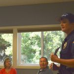 Jessica Shelton | Bainbridge Island Review                                Officer Carla Sias warns Aging Mastery Program participants of the danger of identity theft scams and how to avoid them.