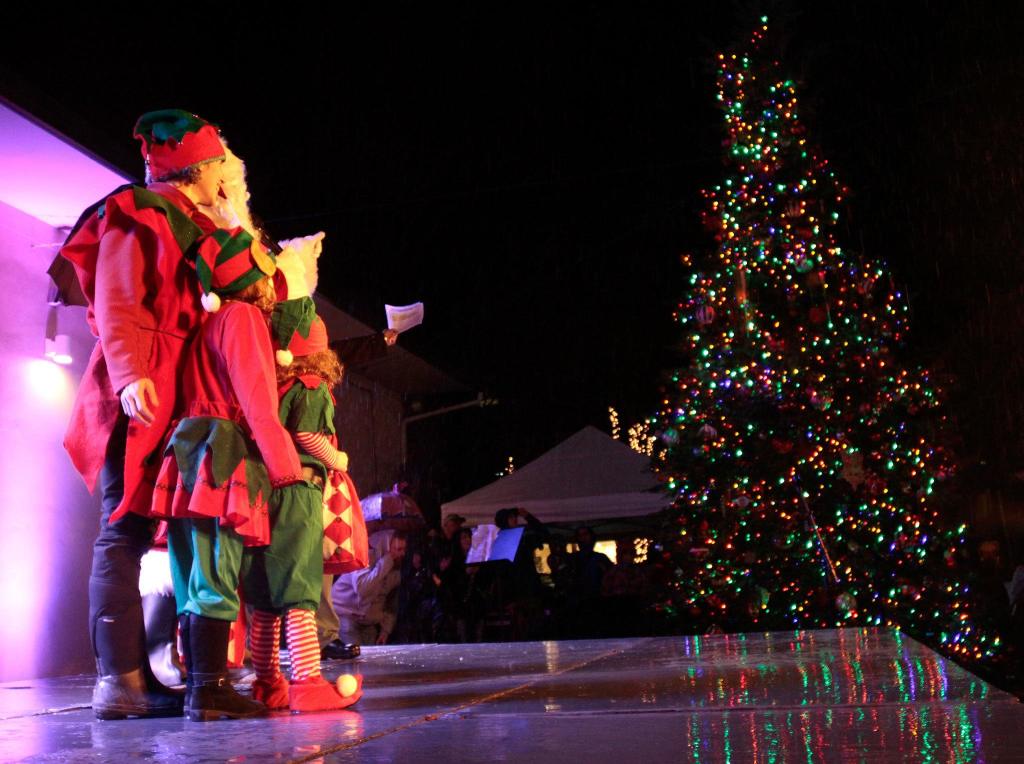 PHOTO GALLERY | A season’s soggy start: Rain did nothing to dampen holiday tree lighting tradition