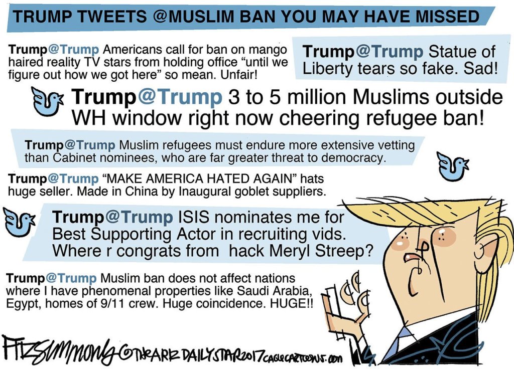 Trump’s wall and Muslim ban, in cartoons | The view from here