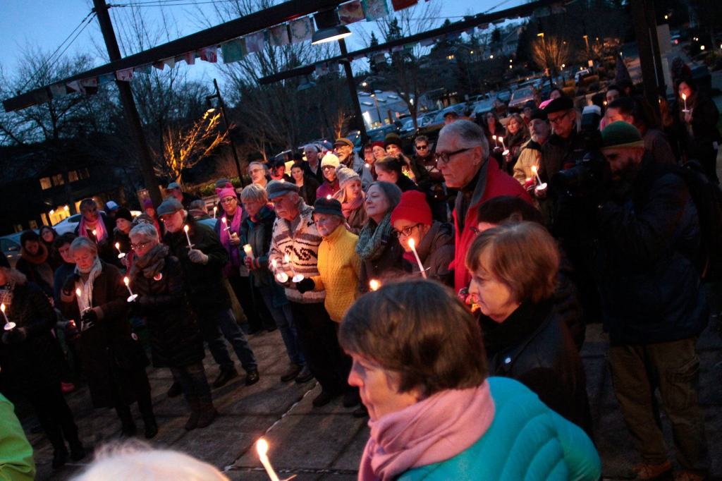 Islanders gather for Inauguration Day Candlelight Vigil