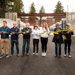 Photo courtesy of Peggy Musselwhite Rowers of many ages and experience levels came together to cut the ribbon to celebrate completion of the first stage of construction for the new Rowing Center in Waterfront Park on Saturday, Jan. 28.