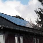 Luciano Marano | Bainbridge Island Review &mdash; The new solar panels atop the Marge Williams Center in downtown Winslow.