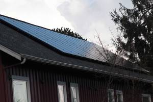 Solar panels mounted atop Marge Williams Center