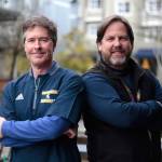 Luciano Marano | Bainbridge Island Review &mdash; The new Co-Head Coaches of the Bainbridge High School varsity baseball team: longtime friends, BHS parents and regular golf buddies Doug McCombs and Bill Ackerley.