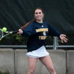 Luciano Marano | Bainbridge Island Review - Elli Van Slyke on the court in last week&rsquo;s home match.