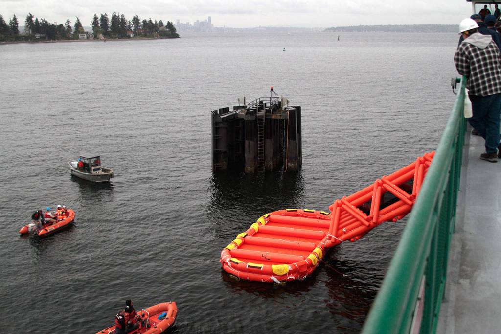 A slide to safety: WSF conducts emergency evacuation drills at Winslow terminal | Gallery