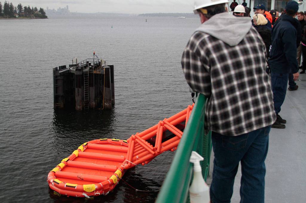 A slide to safety: WSF conducts emergency evacuation drills at Winslow terminal | Gallery