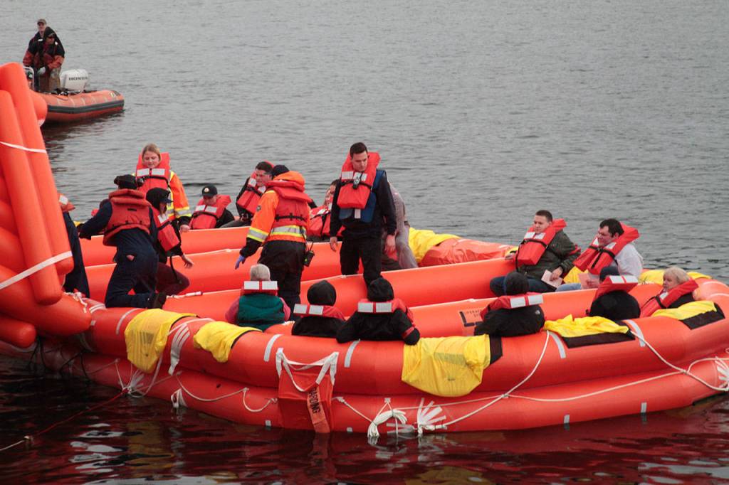A slide to safety: WSF conducts emergency evacuation drills at Winslow terminal | Gallery