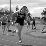 Luciano Marano | Bainbridge Island Review                                Bainbridge&rsquo;s Ellen York leads the charge from the starting line in the first event of last Thursday&rsquo;s home meet.