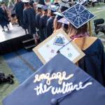 Luciano Marano | Bainbridge Island Review - Many seniors decorated their caps with ethos and advice, like this one: &ldquo;Engage the culture.&rdquo;