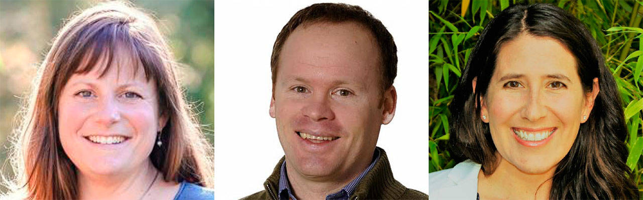 Sheila Jakubik, Jesse Burns and Christina Wakefield is seeking a position on the Bainbridge Island school board. Photo courtesy of Christina Wakefield.