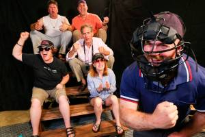 Steve Stolee photo                                 Parents at a Little League ball game in &ldquo;Lesson Learned&rdquo; by Jenny Weaver, directed by Steve Stolee. Left to right: Kimberly Parker, Wayne Purves, Geoff Schmidt, Jeffery Brown, Bronsyn Foster, Tyler Weaver.