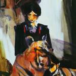 Image courtesy of Roby King Gallery | Adam Grosowsky                                &ldquo;Lady and the Tiger&rdquo; (40x30, oil on canvas) by Adam Grosowsky.
