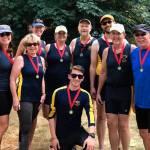 Photo courtesy of Patrick Batson | The Bainbridge Island Rowing Mixed Masters 8 pose for a photo at the annual Summer Rowing Extravaganza at Green Lake in Seattle earlier this month.                                 Photo courtesy of Patrick Batson | The Bainbridge Island Rowing Mixed Masters 8 pose for a photo at the annual Summer Rowing Extravaganza at Green Lake in Seattle earlier this month.