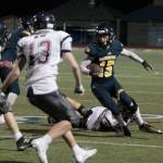 Luciano Marano | Bainbridge Island Review - The Spartans scored their first football win of the year &mdash; breaking a six-game losing streak (four straight losses last year and two this year) &mdash; in a 44-0 surprise shutout Friday, Sept. 15. The victory edged the Spartans&rsquo; overall season record to 1-2.