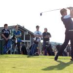 Josiah George tees off against Garfield. He finished the match with a score of 43 on the Par 35 course.