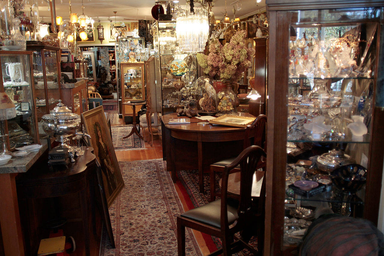 Luciano Marano | Bainbridge Island Review - Pastiche Antiques (187 Ericksen Avenue NE) boats an especially expansive collection of locally-sourced antiques and collectibles, furniture &mdash; American and European &mdash; as well as glass, crystal and china, fine furnishings, sculpture, paintings and prints, and even stained glass.