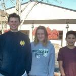 Woodward Middle School Principal stands with the schools Students of the Month for October: JR Ritchie, Mazzy Thornton, Curtis Stewart and Lachlan Houck. (Photo courtesy of Woodward Middle School)